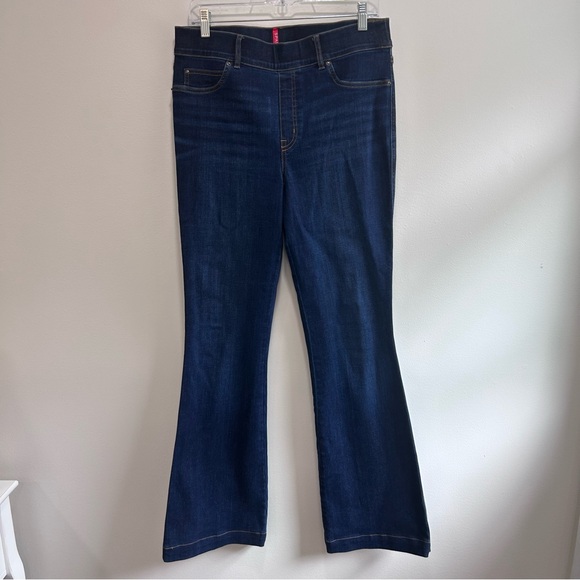 SPANX 20327T Flare in Midnight Shade Pull-on Stretch Denim Jean Size L - Picture 1 of 7
